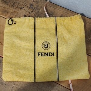 Fendi Yellow Drawstring Pouch